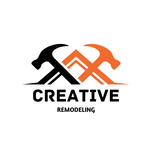 Creative Remodeling logo with crossed hammers icon.